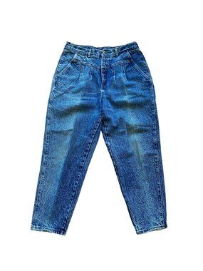 Vintage 80s Chic Jeans Women's 32 Stone Wash Tapered High Waist Blue Denim Retro